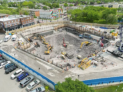 Chantier de la future station Cesira-Parisotto (Lacordaire) en juin 2025