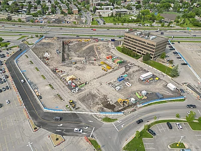 La future station de métro Anjou comprendra deux édicules, un de chaque côté de l’autoroute 25